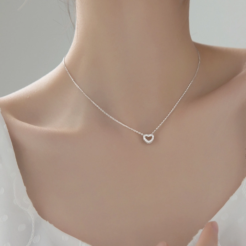 COLLAR PLATA 925 CORAZON BOR BRI S - 1