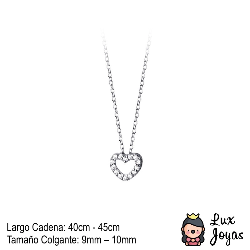 COLLAR PLATA 925 CORAZON BOR BRI S - 2