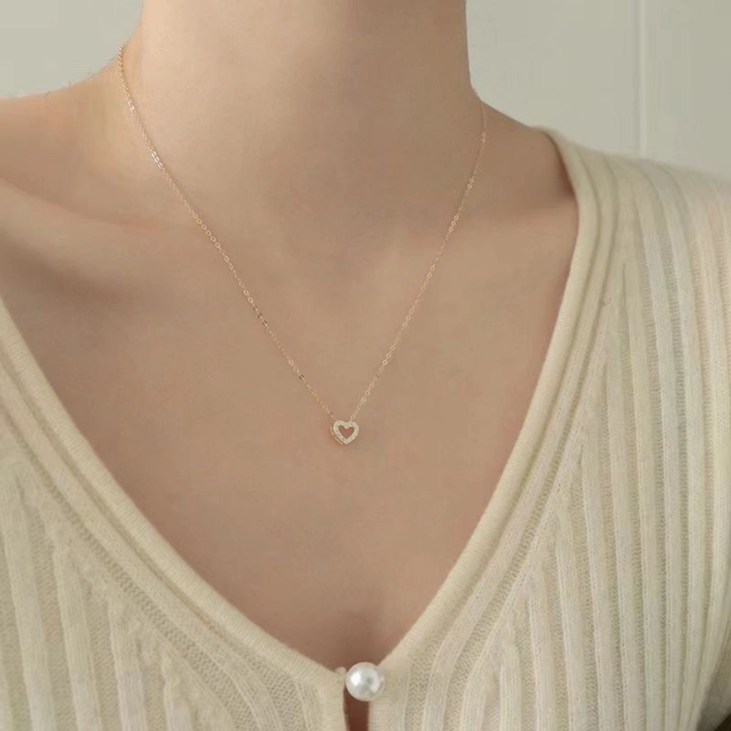 COLLAR PLATA 925 BAÑO ORO CORAZON BOR BRI S - 1