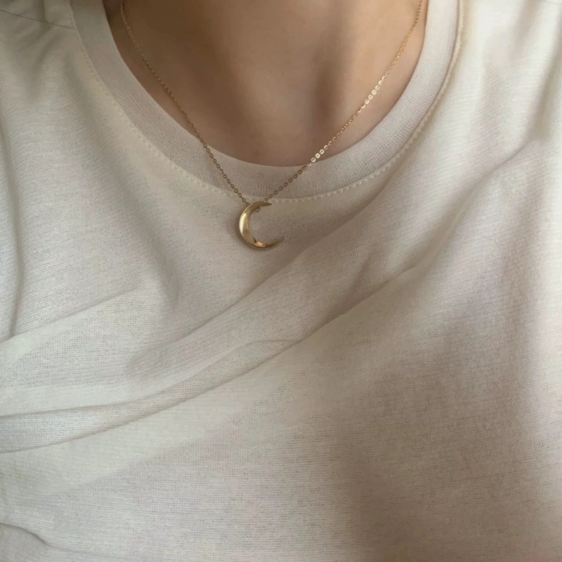 COLLAR PLATA 925 BANO ORO LUNA LISA