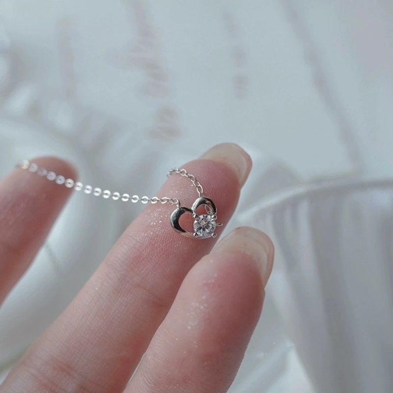 COLLAR PLATA 925 CORAZON PUNTO LUZ - 1