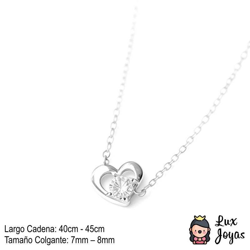 COLLAR PLATA 925 CORAZON PUNTO LUZ - 2