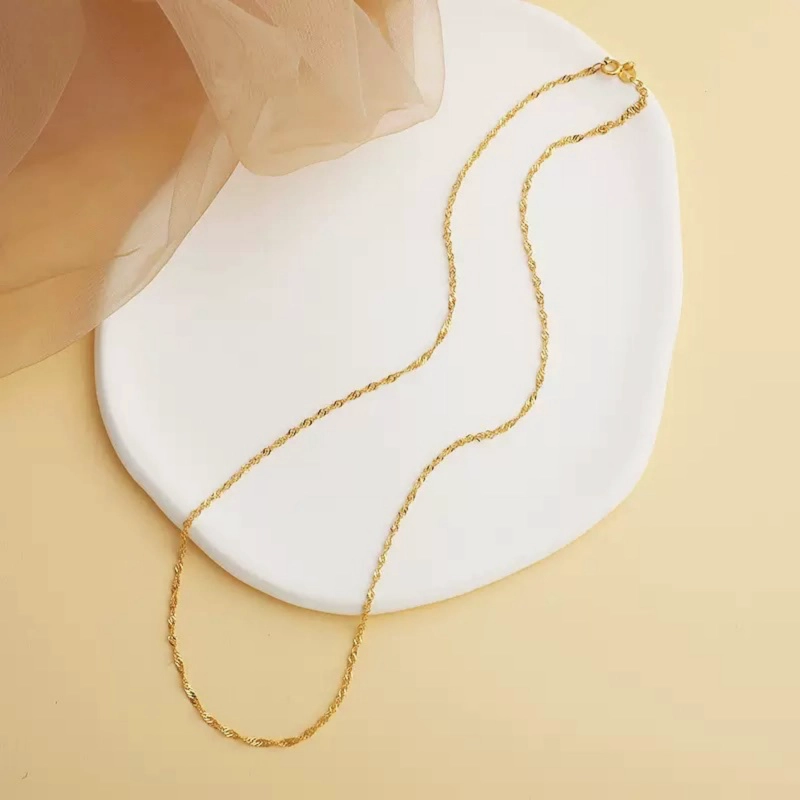 COLLAR PLATA 925 BAÑO ORO SINGAPUR - 1
