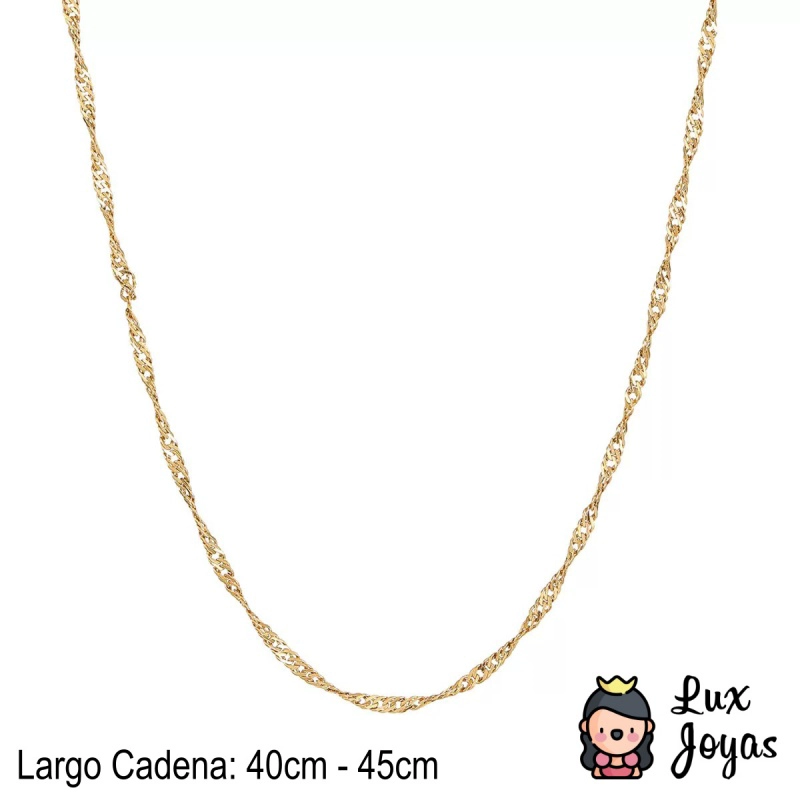 COLLAR PLATA 925 BAÑO ORO SINGAPUR - 2