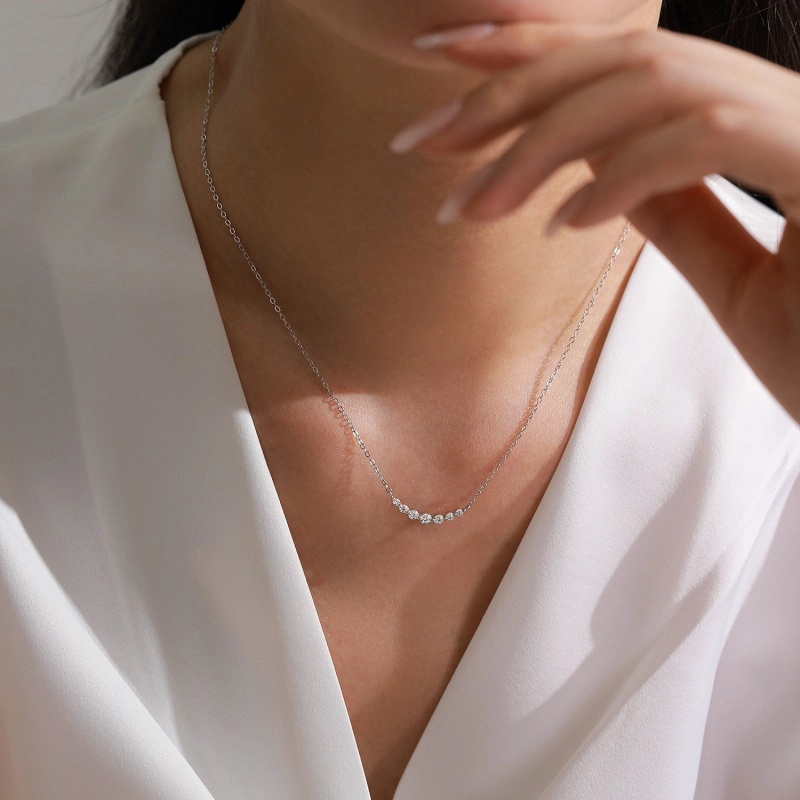 COLLAR PLATA 925 PUNTOS LUZ X7 - 1
