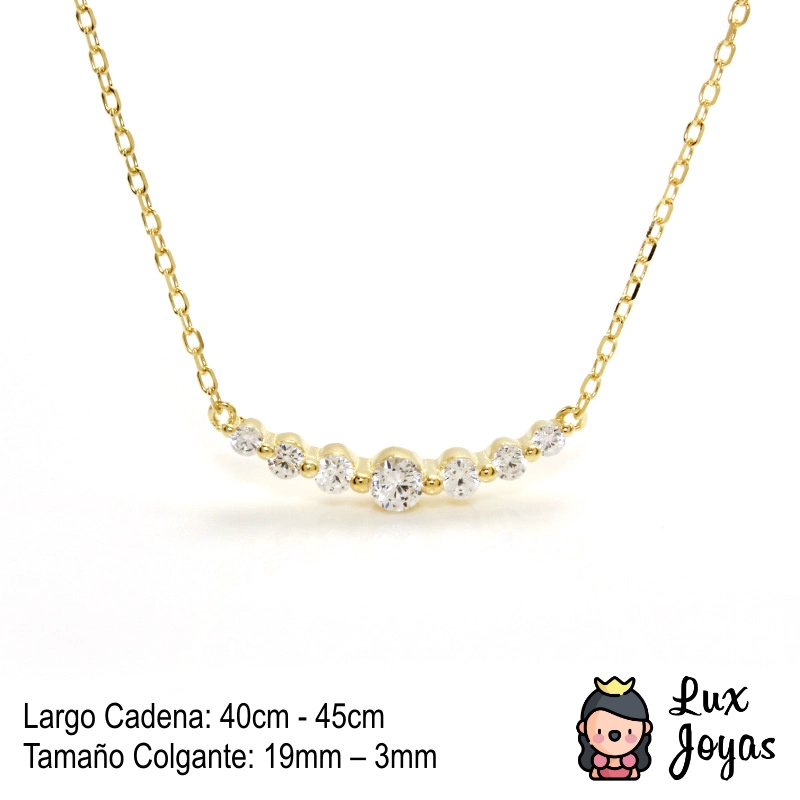 COLLAR PLATA 925 BAÑO ORO PUNTOS LUZ X7 - 2