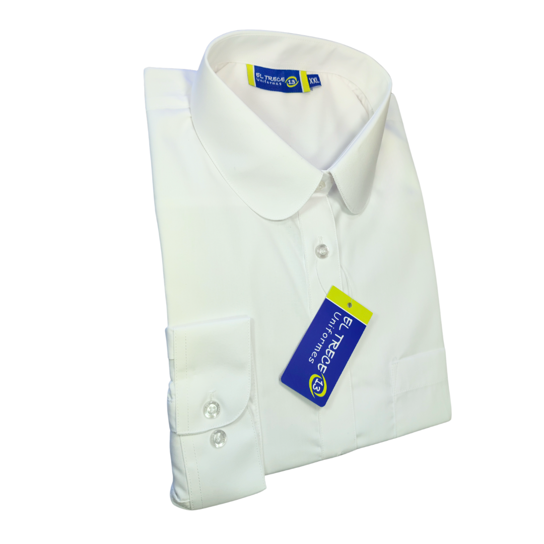 BLUSA ESCOLAR NIÑA BLANCO ENTALLADA - 1