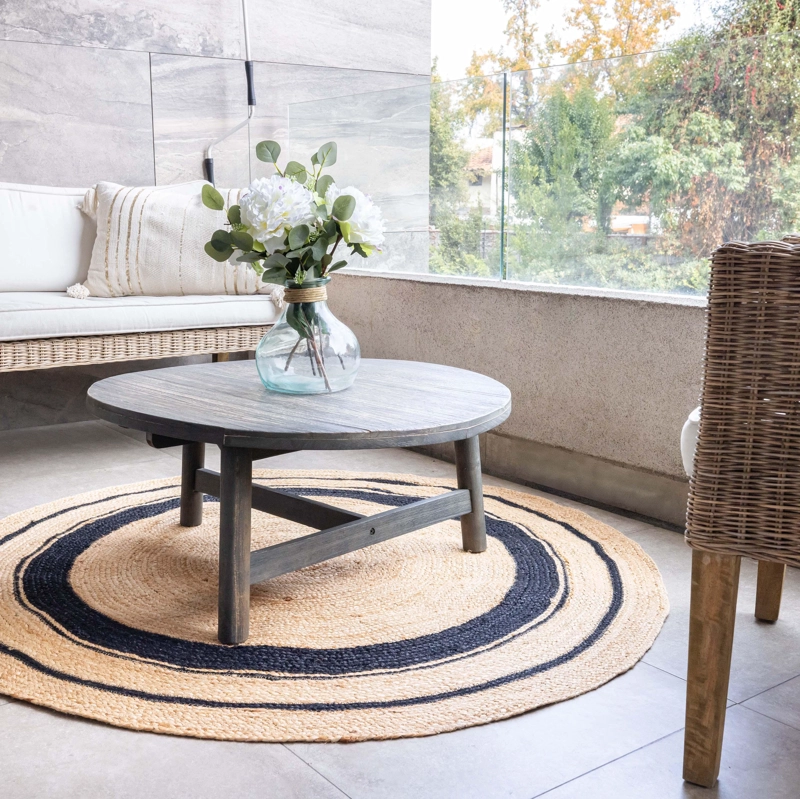 ALFOMBRA TRIBUS DEL MUNDO BENARES NATURAL REDONDA YUTE 160 CM - 4