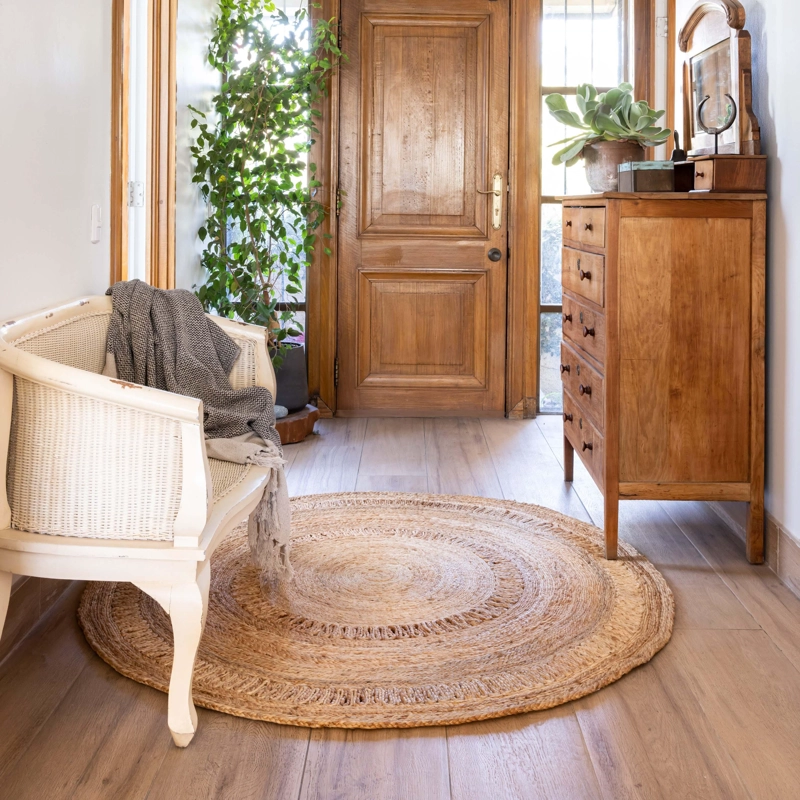 ALFOMBRA KORBA REDONDA LIVING YUTE BEIGE 200 CM - 1