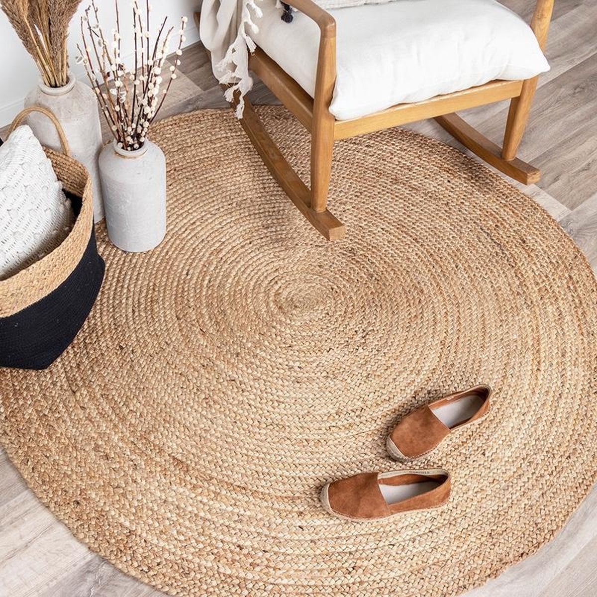 ALFOMBRA TRIBUS DEL MUNDO PANAJI NATURAL REDONDA YUTE 180 X 180 CM - 2