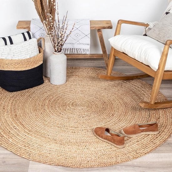 ALFOMBRA TRIBUS DEL MUNDO PANAJI NATURAL REDONDA YUTE 180 X 180 CM - 3