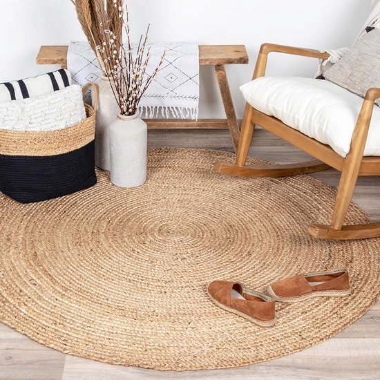 ALFOMBRA TRIBUS DEL MUNDO PANAJI NATURAL REDONDA YUTE 120 X 120 CM - 3