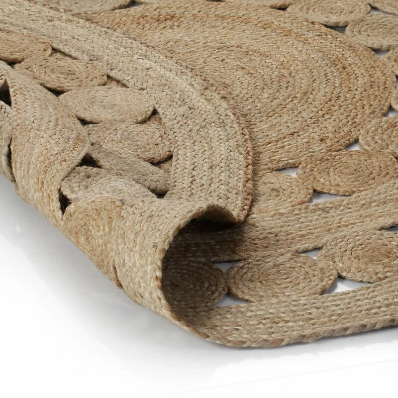 ALFOMBRA TRIBUS DEL MUNDO BOMBAY NATURAL REDONDA YUTE 140 CM - 3
