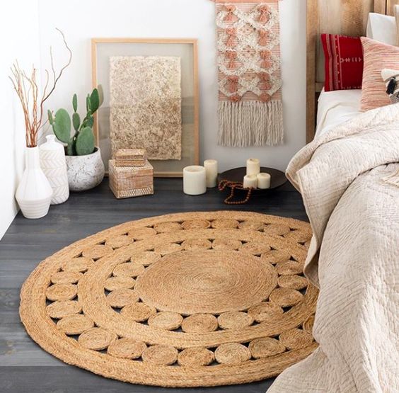ALFOMBRA TRIBUS DEL MUNDO BOMBAY NATURAL REDONDA YUTE 180 X 180 CM - 1