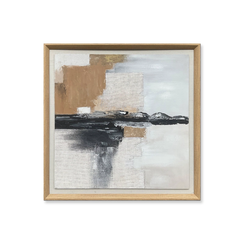 CUADRO DECORATIVO ABSTRACTO PINTADO A MANO DUALIDAD I 73.5X73.5 CM - 1