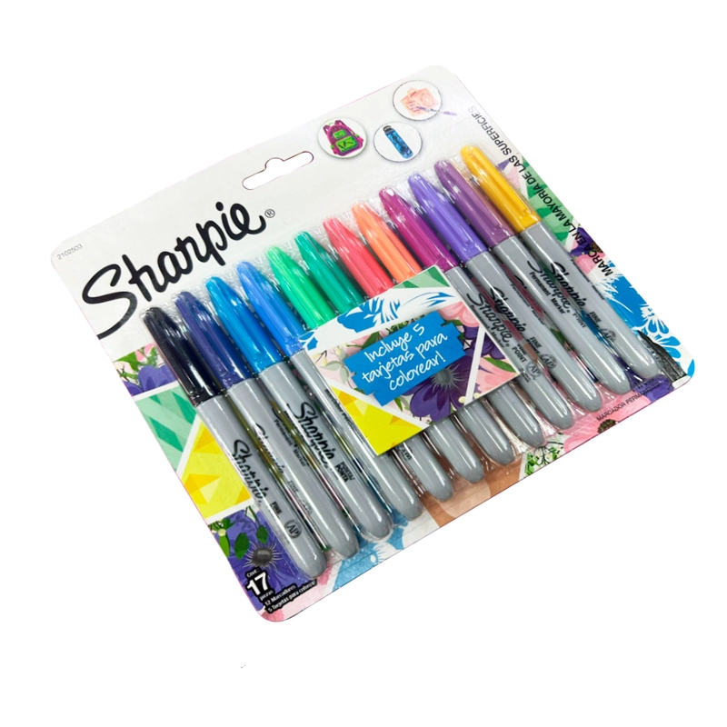 MARCADOR SHARPIE PERMANENTE PUNTA FINA 12 COLORES GIRLS - 2
