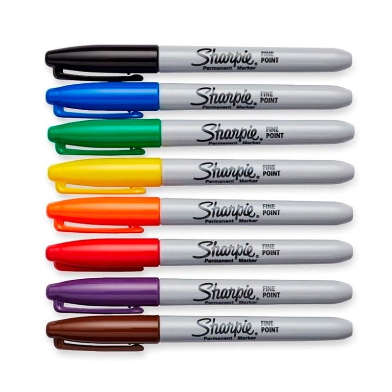 SET 8 COLORES SHARPIE MARCADOR PERMANENTE PUNTA FINA - 2