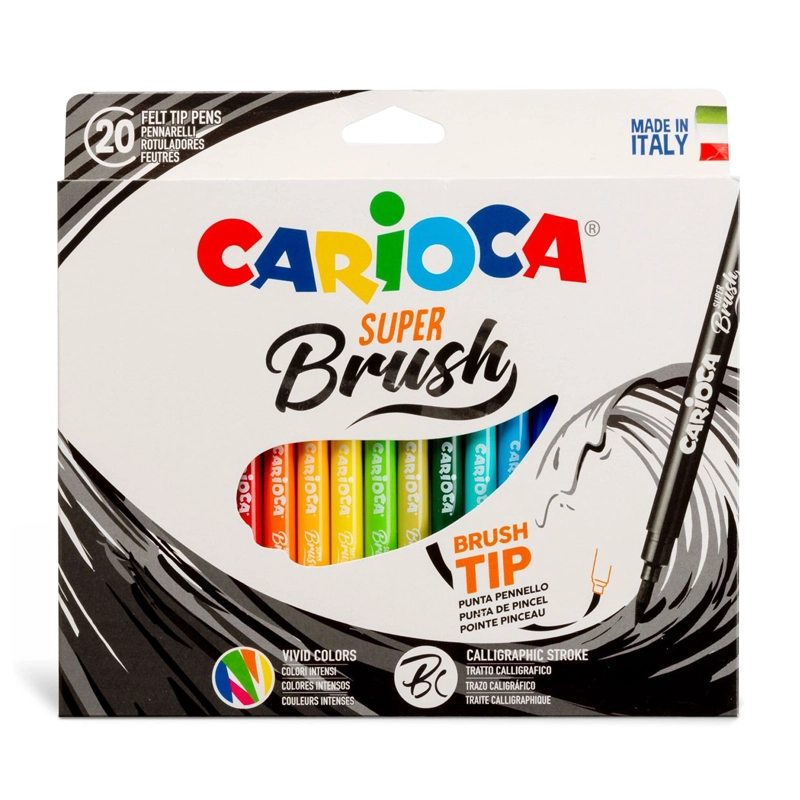 PLUMONES CARIOCA SUPER BRUSH 20 COLORES - 1