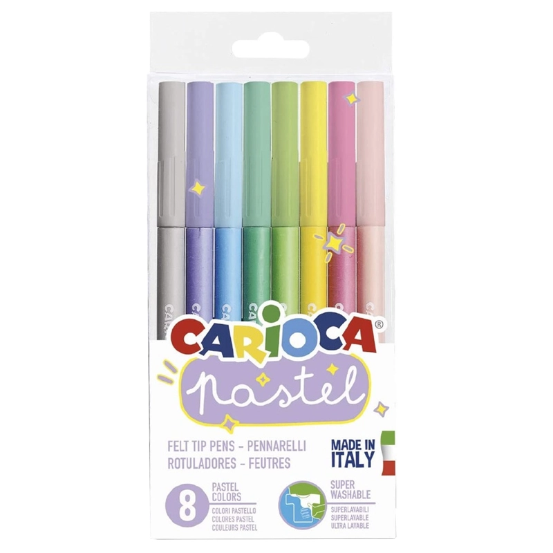 PLUMONES CARIOCA PASTEL (8 COLORES) - 1