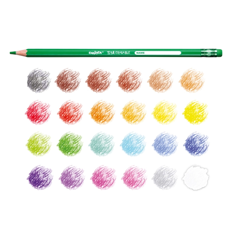 LÁPICES DE COLORES CARIOCA HEXAGONAL BORRABLE 24 UNIDADES - 2