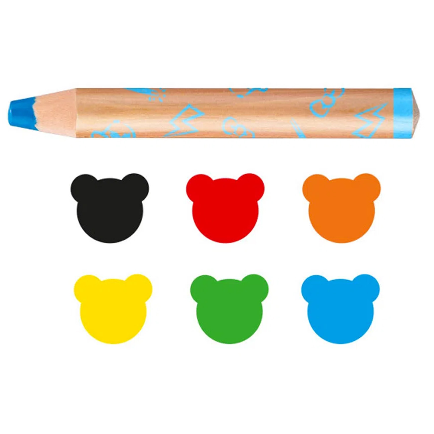 LÁPICES CARIOCA 3 EN 1 6 COLORES + SACAPUNTA BABY - 3