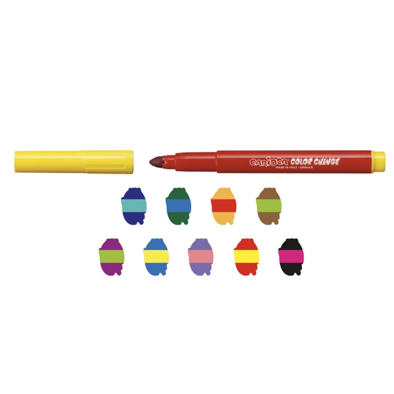 PLUMONES CARIOCA MAGIC CAMBIAN COLOR 10 COLORES - 2