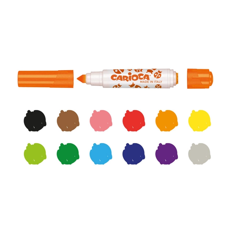PLUMONES CARIOCA STAMPERELLO DOBLE PUNTA CON SELLO 12 COLORES - 3