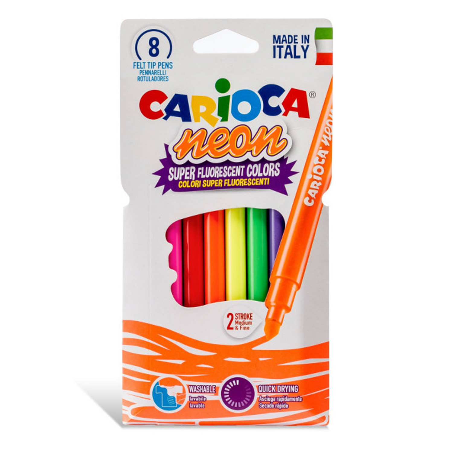 PLUMONES CARIOCA NEON (8 COLORES) - 1