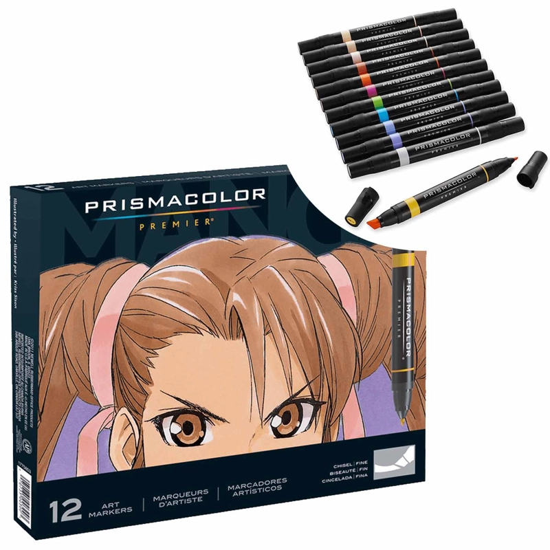 MARCADOR PRISMACOLOR PREMIER 12 COLORES MANGA - 1
