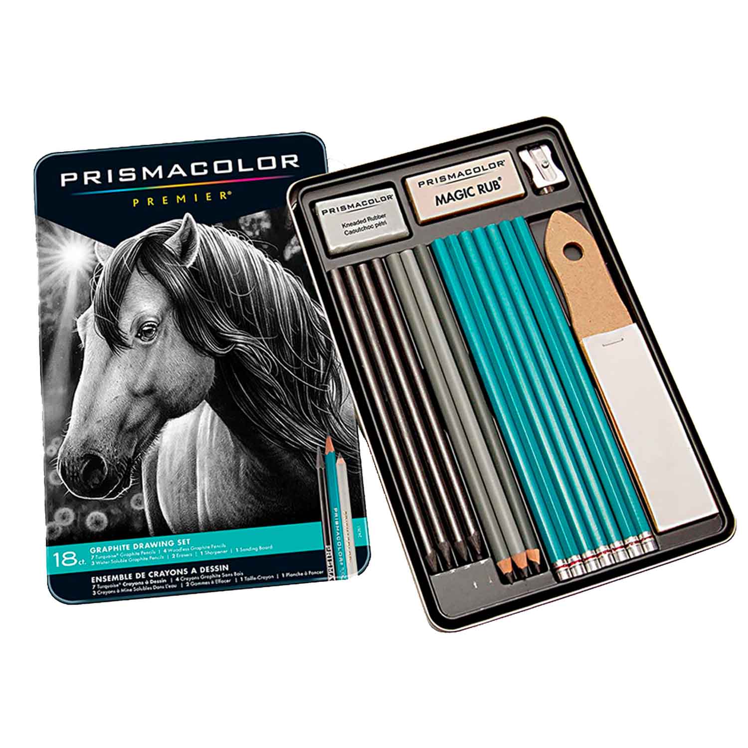 LAPICES PRISMACOLOR PREMIER GRAFITOS CAJA METALICA 18UD - 2