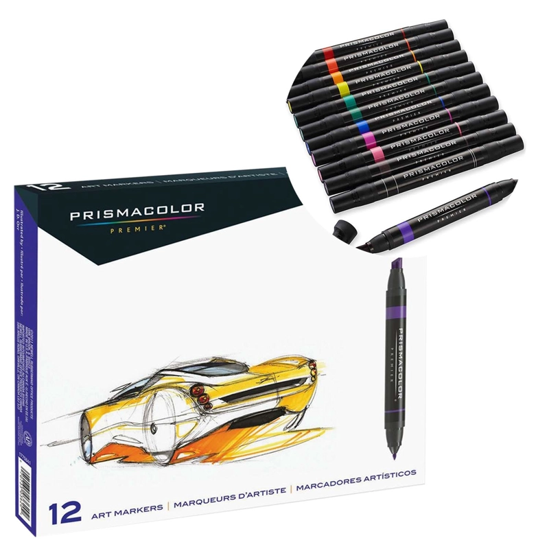 MARCADOR PRISMACOLOR PREMIER 12 COLORES CON ESTUCHE - 1