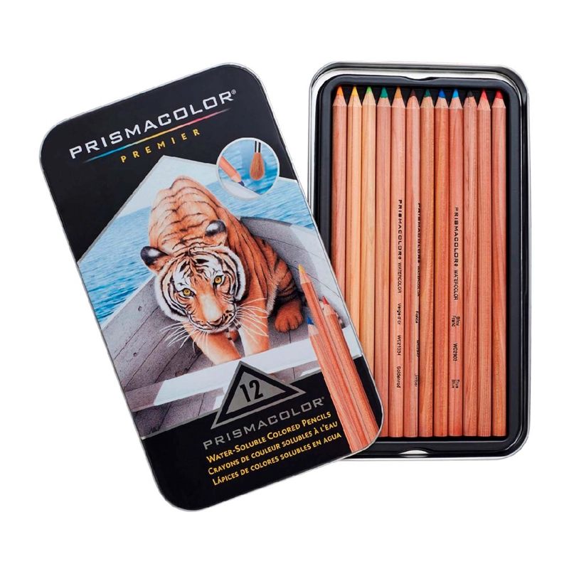 LÁPICES DE COLORES PRISMACOLOR ACUARELABLE PREMIER 12 UNIDADES - 1