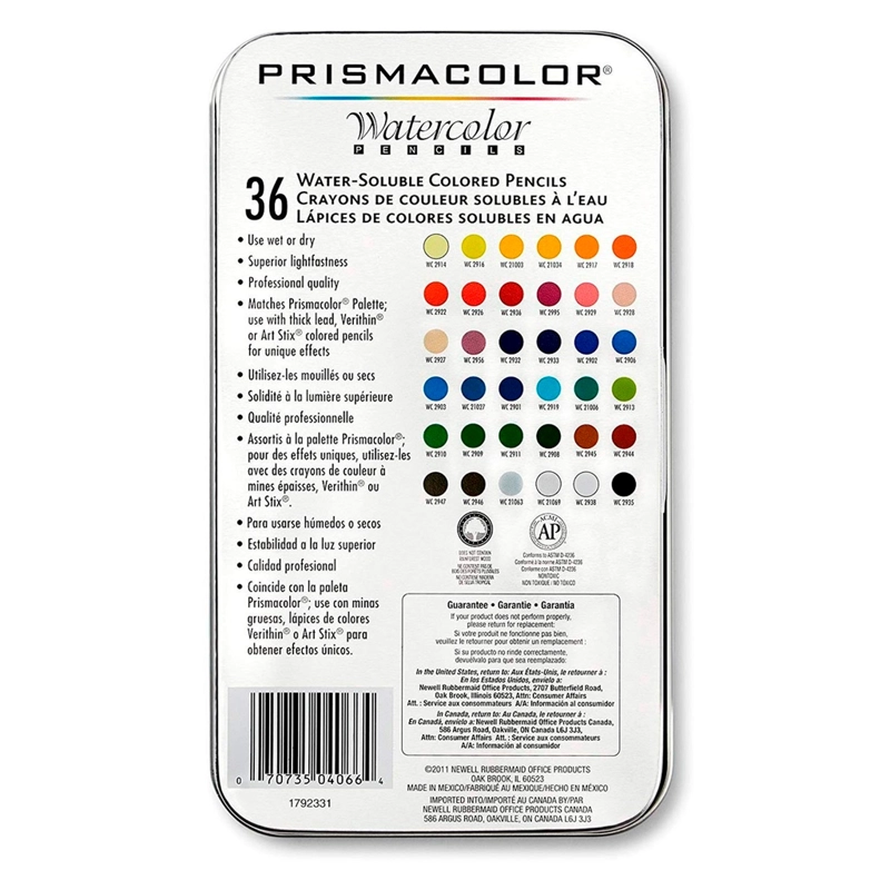 LÁPICES DE COLORES PRISMACOLOR ACUARELABLE PREMIER 36 UNIDADES - 2