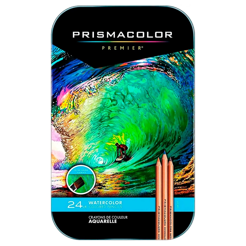 LÁPICES DE COLORES PRISMACOLOR ACUARELABLE PREMIER 24 UNIDADES - 1