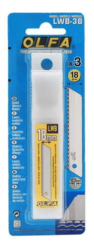 REPUESTO CUCHILLO OLFA UNIVERSAL DENTADO 3U - 1