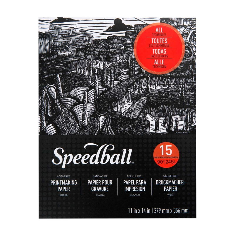 BLOCK PAPEL SPEEDBALL PARA GRABADO 245GR 27.9X35.6CM 15HJS - 1