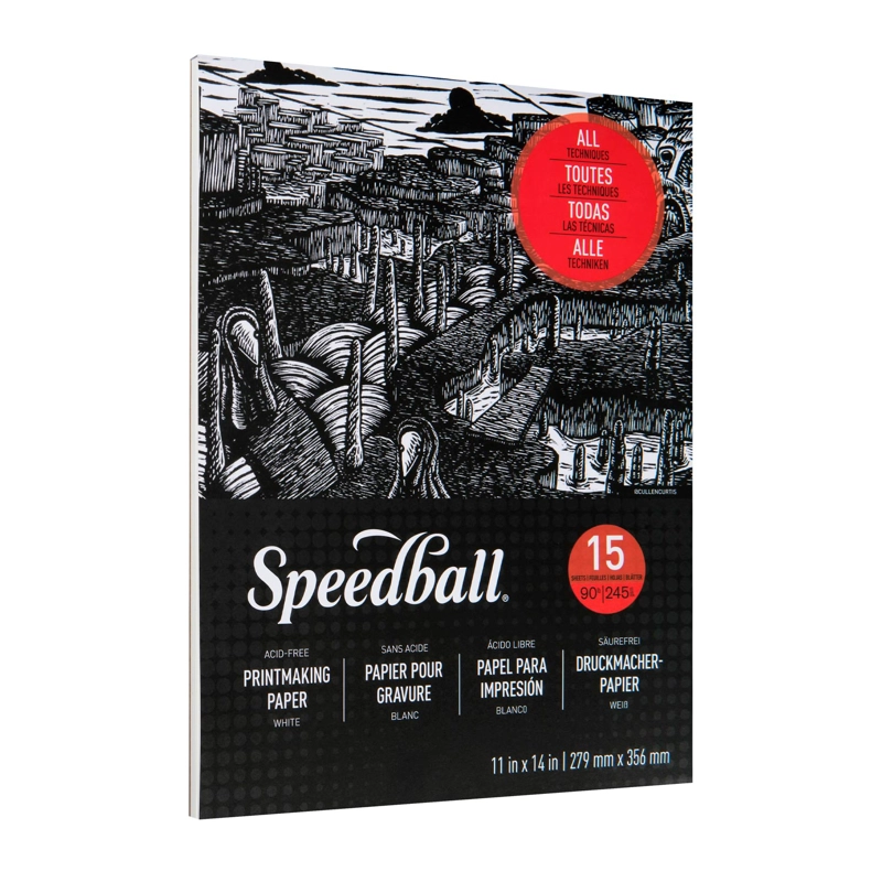 BLOCK PAPEL SPEEDBALL PARA GRABADO 245GR 27.9X35.6CM 15HJS - 3