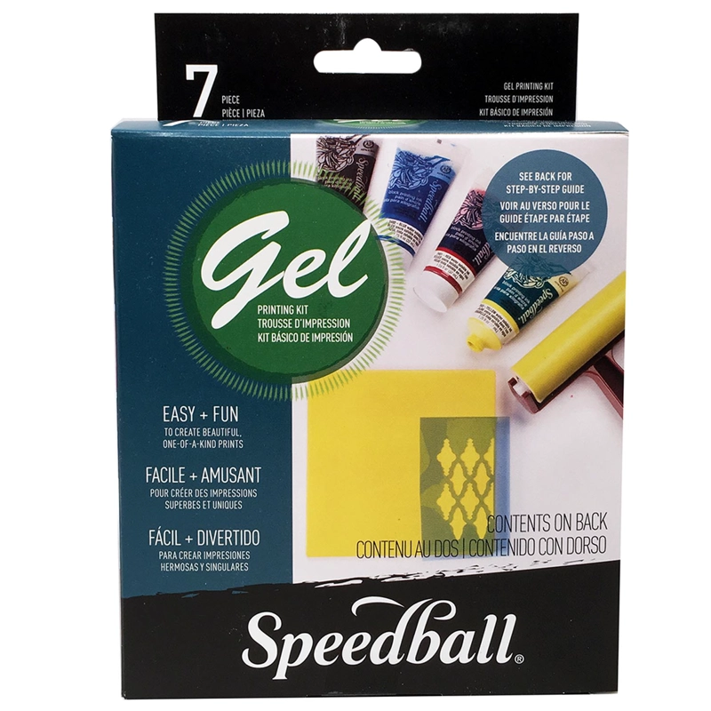 KIT BÁSICO SPEEDBALL DE IMPRESIÓN CON BLOQUE DE GEL (GELLY) - 1