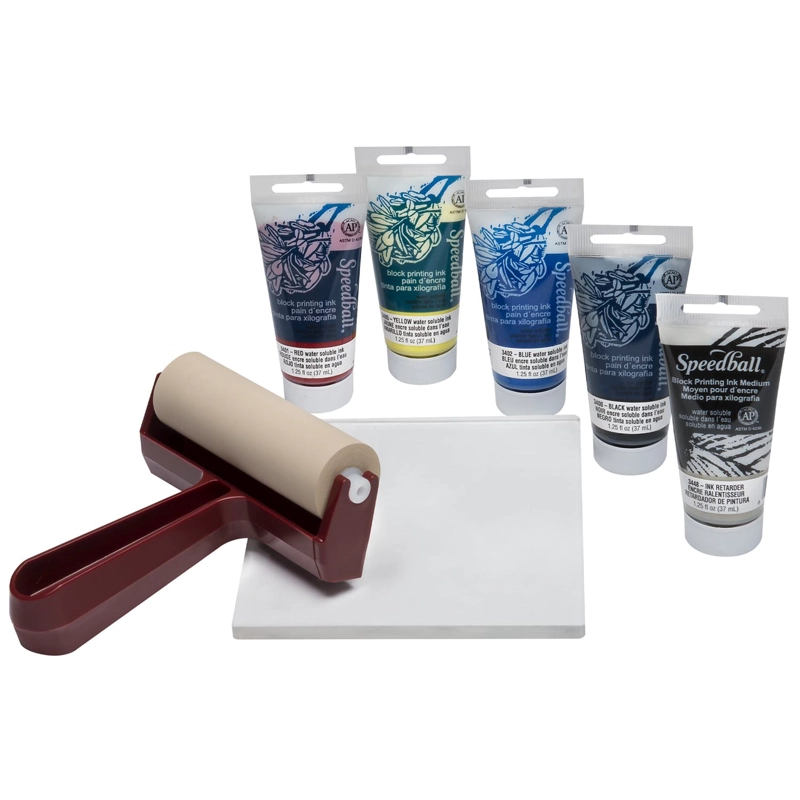 KIT BÁSICO SPEEDBALL DE IMPRESIÓN CON BLOQUE DE GEL (GELLY) - 2