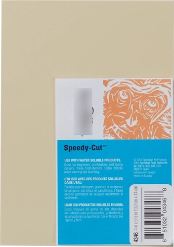 GOMA PARA GRABADO SPEEDBALL SPEEDY CUT-EASY CREMA 10X14CM - 1