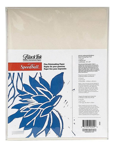 PAPEL PARA GRABADO SPEEDBALL FIBRA DE BAMBÚ Y MORA 23X30CM - 1