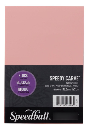 GOMA PARA GRABADO SPEEDBALL SPEEDY-CARVE ROSADA 10X15CM - 1