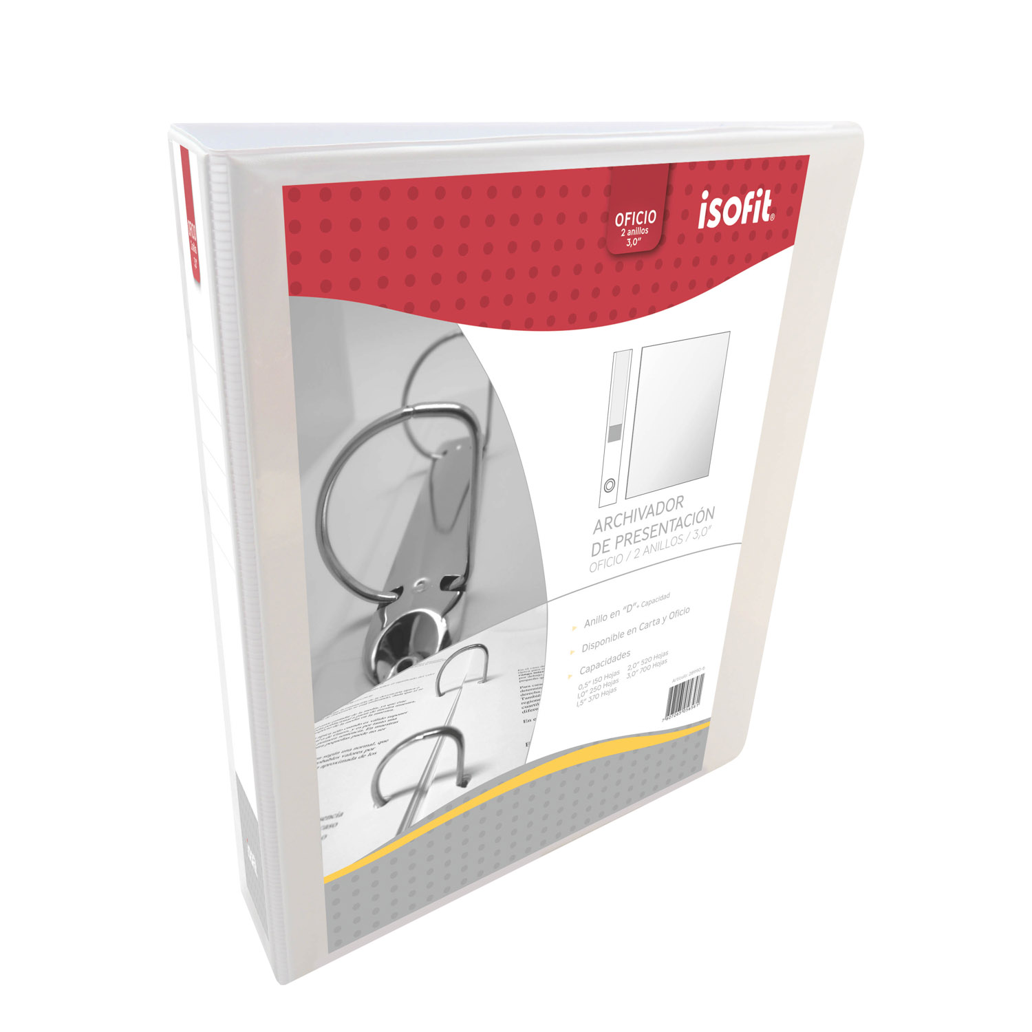 ARCHIVADOR ISOFIT BLANCO DE 2 ANILLOS 1 PULGADA OFICIO - 1