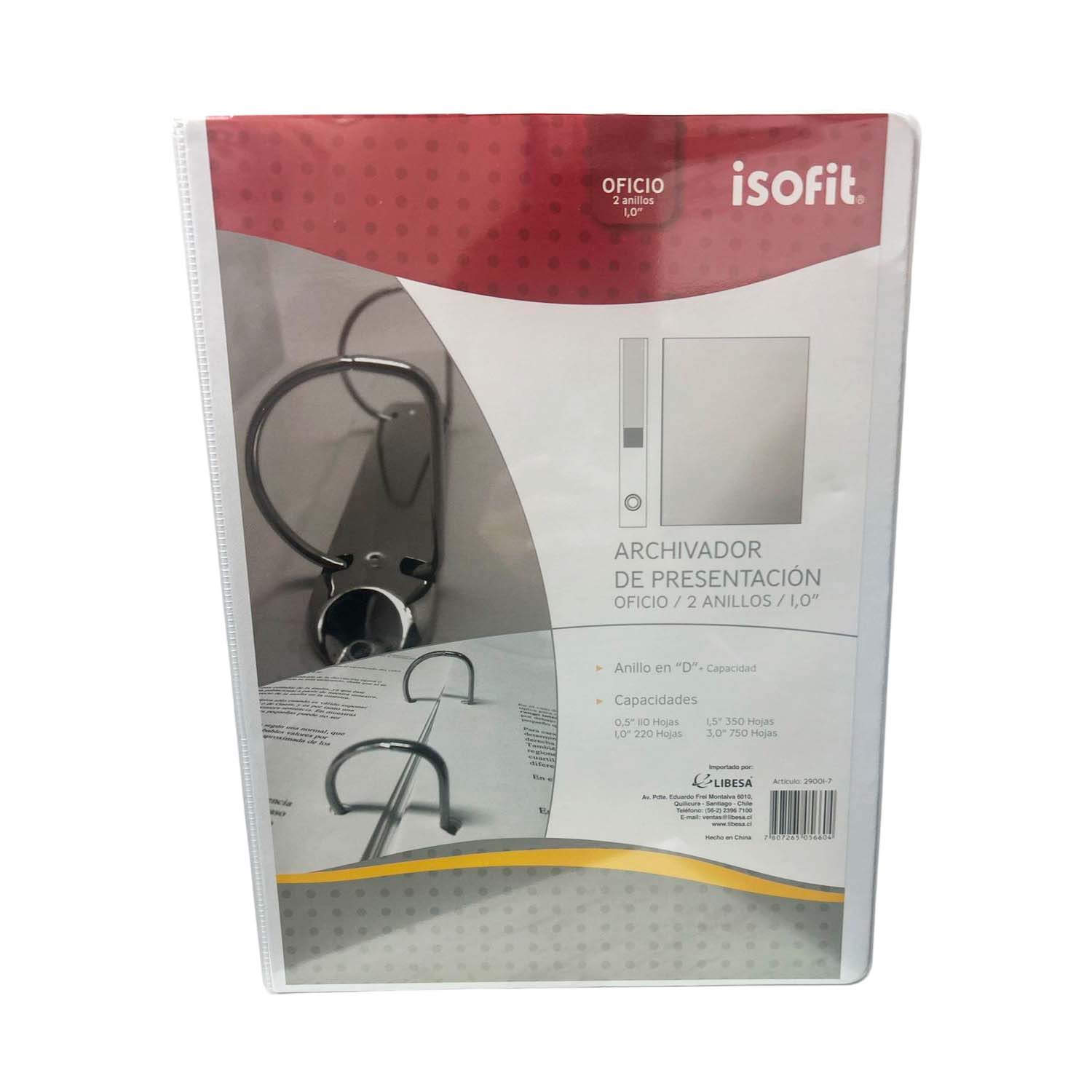 ARCHIVADOR ISOFIT BLANCO DE 2 ANILLOS 1 PULGADA OFICIO - 2