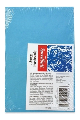 GOMAS PARA GRABADO SPEEDBALL SPEEDY CUT-EASY CELESTE 10X15CM - 1