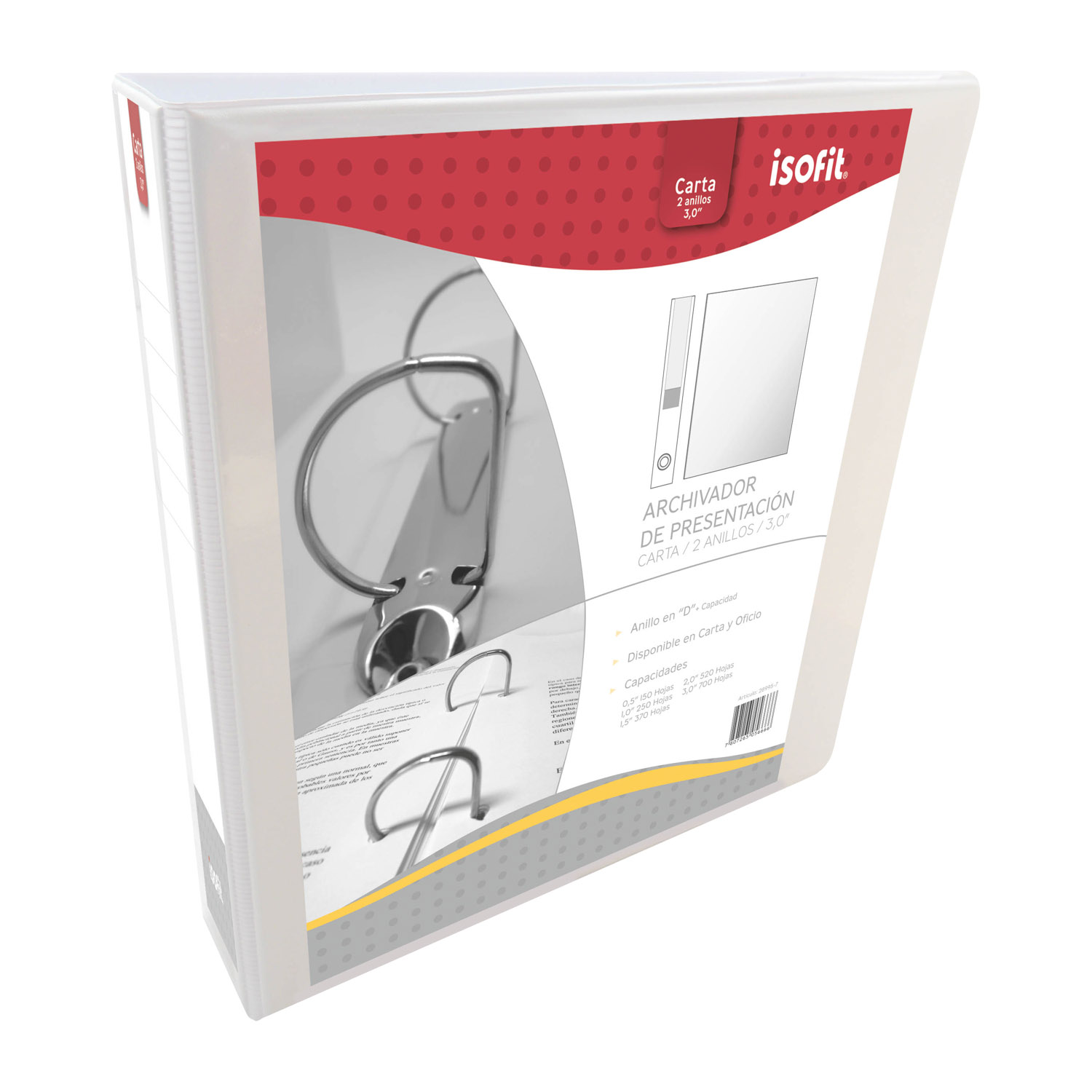 ARCHIVADOR ISOFIT BLANCO DE 2 ANILLOS 1 PULGADA CARTA - 1