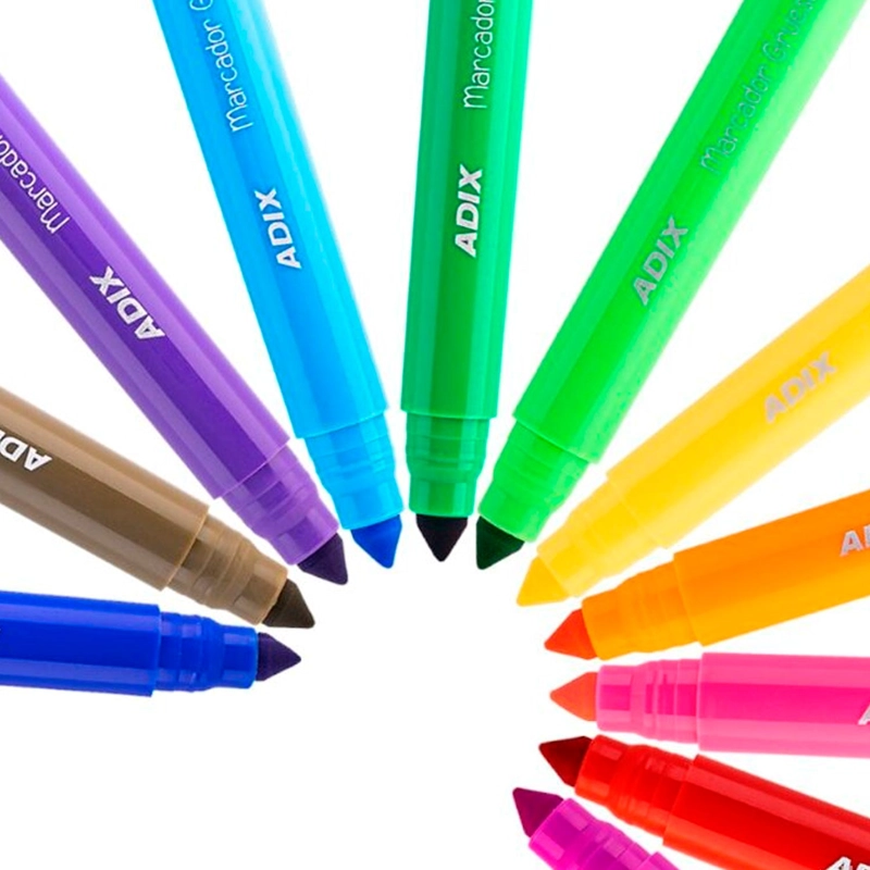 MARCADOR ADIX GRUESO 12 COLORES - 2