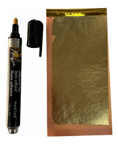 KIT DE 6 HOJAS SPEEDBALL PAN DE ORO + LÁPIZ ADHESIVO MONA LISA - 2