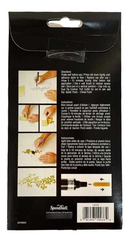KIT DE 6 HOJAS SPEEDBALL PAN DE ORO + LÁPIZ ADHESIVO MONA LISA - 3