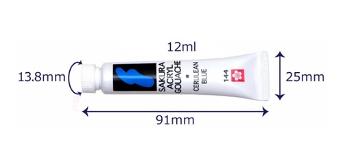 SET SAKURA DE 12 ACRÍLICOS GOUACHE TUBOS 12ML - 3